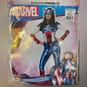 Women’s Marvel Superhero Costume - Blue, Red, White